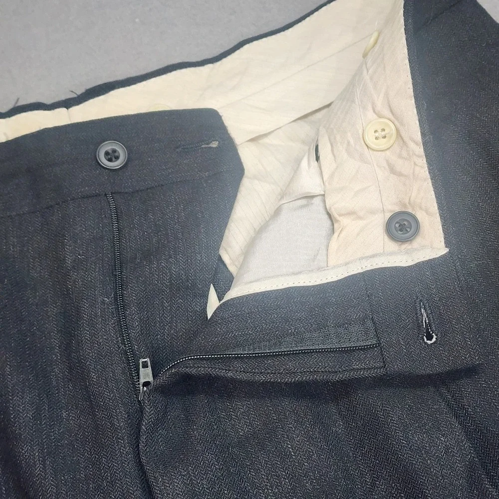 Banana Republic Dress Pants Charcoal Wool Pleated Made in Italy Mens 38L
